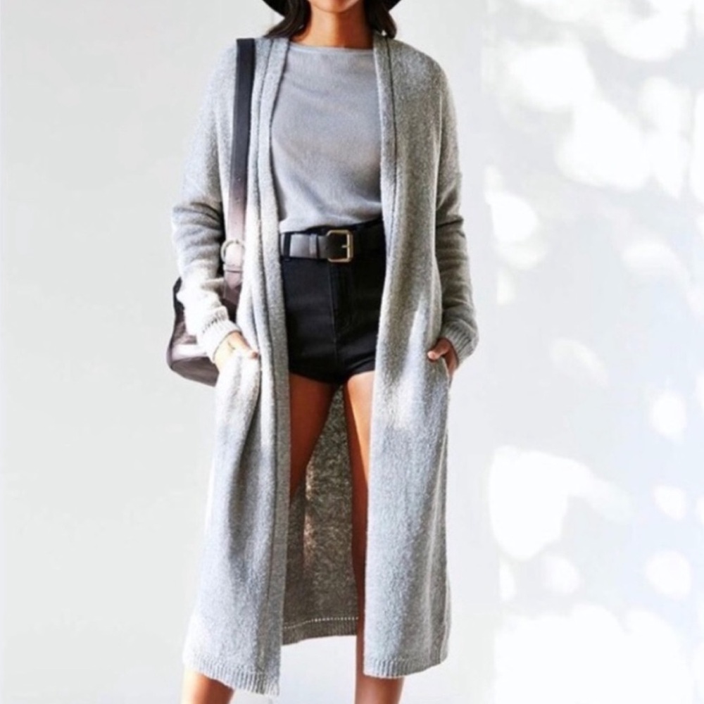 Free People Gray Long Cardigan